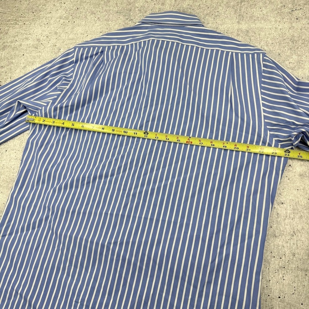 Vintage Polo Ralph Lauren Curham Button Up Blue White Stripes Mens 16.5 32/33 - Picture 8 of 11